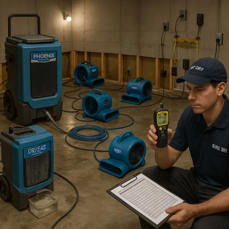 Structural Drying and Dehumidification process in Mount Holly, VT